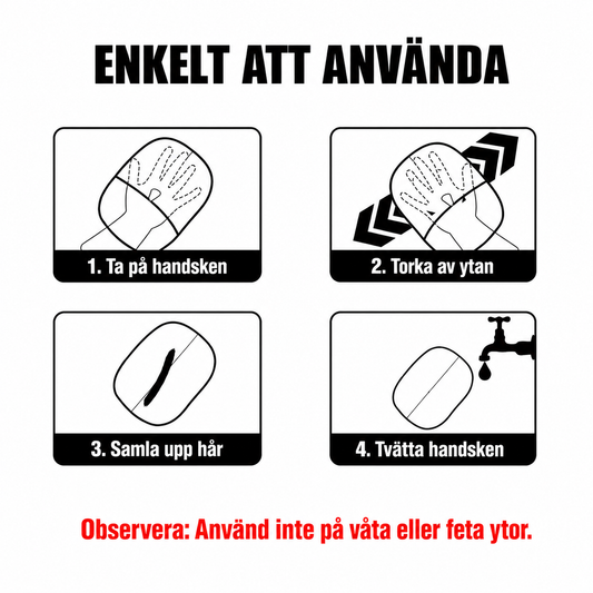 Återanvändbara pälsborttagningshandskar